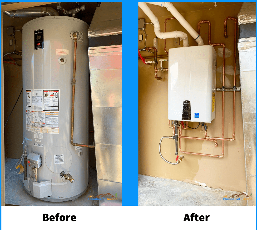 Tankless Water Heater Installation Before and After Tankless Water Heater Installation Before and After